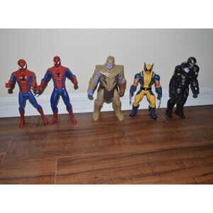 Lot of 5 Marvel Hasbro Legends Action Figures Wolverline Spider Man Thamos War M